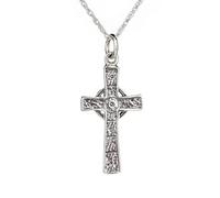 Hamilton & Young Sterling Silver Celtic Cross Necklace Pendant - Trinity Knot Design, 925 Silver Irish & Scottish Heritage Jewellery Gift for Women