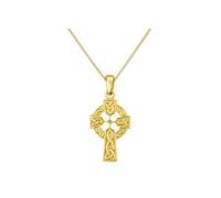 Hamilton & Young Sterling Silver Celtic Cross Pendant with 24k Gold Finish - Faith & Heritage Necklace, 16-18″ Adjustable Chain & Gift Box Included