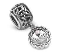 Hamilton & Young Sterling Silver Celtic Dragonfly Charm - Highland Interlace & Trinity Knot Bead Jewellery Gift for Women, Symbol of Transformation & Eternal Love