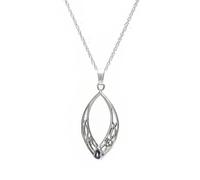 Hamilton & Young Sterling Silver Celtic Oval Pendant Necklace with Amethyst-Coloured Stone - 925 Silver Knotwork Design - Celtic Heritage Gift for Women