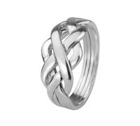Hamilton & Young Sterling Silver Celtic Puzzle Ring - 4-Band Interlace Eternity Knot - 925 Silver Unity & Love Symbol - Gift for Men & Women