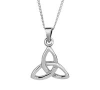 Hamilton & Young Sterling Silver Celtic Trinity Knot Necklace - Small 925 Silver Pendant, Holy Trinity Knotwork Jewellery with Adjustable Chain