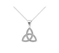 Hamilton & Young Sterling Silver Triune Pendant Necklace - Celtic Trinity Knot Symbol, 16-18″ Adjustable Chain & Jewellery Box Included, Celtic Heritage Gift