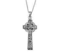 Hamilton & Young Traditional Celtic Trinity Knot Cross Pendant Necklace - 925 Sterling Silver Iona Inspired Design | Symbol of Eternal Life, Faith & Unity | Sterling Silver Chain & Gift Box Included