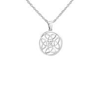 Hamilton & Young Women's 925 Sterling Silver Celtic Holy Trinity Knots Circle Shaped Necklace Pendant - Includes A 16" Silver Chain