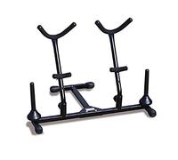 HamiltonBuhl Double Alto/Tenor Saxophone Stand, Black, Metal & Plastic, Includes 2 Pegs