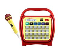 HamiltonBuhl Juke24 Portable Digital Jukebox with CD Player and Karaoke Function - Red/Yellow