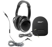 HamiltonBuhl NCHBC12 Deluxe-Size Active Noise-Cancelling Headset with in-Line Microphone and Case, 100mW Max. Input Power, 32Ω Impedance, 100dB Sensitivity, 5' Removable Dura-Cord