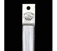 Hamilworth - Paper Covered Wires - White 30 Gauge - 50 Per Pack - For Sugarcraft And Cake Decoration