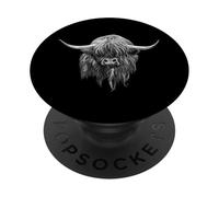 Hamish The Scottish Highland Cow Portrait PopSockets Adhesive PopGrip