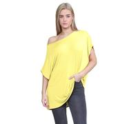 Hamishkane® Batwing Sleeves Oversized Off the Shoulder Top Womens T Shirts | Oversized Relaxed Fit, Scoop Neck Design, Baggy Casual Look, Bardot Neckline, Party Ready Wear, Soft Breathable Fabric