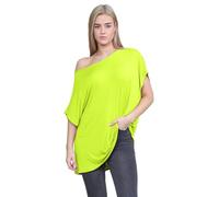 Hamishkane® Batwing Sleeves Oversized Off the Shoulder Top Womens T Shirts | Oversized Relaxed Fit, Scoop Neck Design, Baggy Casual Look, Bardot Neckline, Party Ready Wear, Soft Breathable Fabric