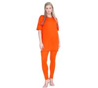 Hamishkane® Co Ord Sets for Women, Plain Ladies Tracksuits, Longline Baggy Oversized Short Sleeve T Shirts Elastic Waist Gym Leggings, Ladies 2 Piece Outfit, Summer Lounge Wear Sets for Women UK
