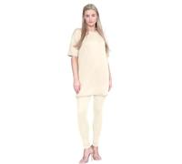 Hamishkane® Co Ord Sets for Women, Plain Ladies Tracksuits, Longline Baggy Oversized Short Sleeve T Shirts Elastic Waist Gym Leggings, Ladies 2 Piece Outfit, Summer Lounge Wear Sets for Women UK
