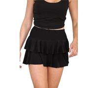 Hamishkane® Frill RARA Womens Mini Skirt, Plain Ruffle Casual Short Layered Mini Skirts for Women UK, Stretchy Polyester Club Party or Dance Wear Women's Fashion Skirt, UK 6-16 Black