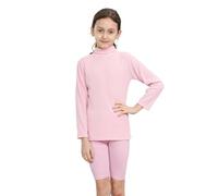 Hamishkane® Kids Base Layer Turtle Neck Top, Kids Ribbed Long Sleeve Top, Kids Ribbed Turtle Neck Shirts, Casual Winter Girls Boys Long Sleeve T Shirt, Polo Shirt Kids for Girls and Boys Baby Pink