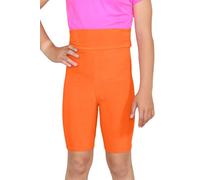 Hamishkane® Kids Plain Cycling Shorts Girls, Microfiber High Waisted Girls Gymnastics Shorts, Stretchy Sports Activewear Mini Kids Shorts - Elasticated Girls Cycling Shorts Neon Orange
