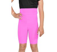 Hamishkane® Kids Plain Cycling Shorts Girls, Microfiber High Waisted Girls Gymnastics Shorts, Stretchy Sports Activewear Mini Kids Shorts - Elasticated Girls Cycling Shorts Neon Pink