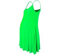 Hamishkane Ladies Maternity Plain Sleeveless Floaty Flare Strappy Swing Cami Dress Top Neon Green