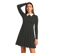 Hamishkane® Ladies Peter Pan Collar Swing Dress, Long Sleeve Skater Top, Classic A-Line Fit & Flare Style, Vintage Halloween Party Outfit, UK Size 8-26