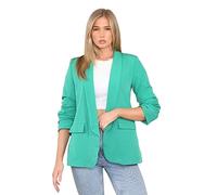 Hamishkane® Ladies Plain Ruched Sleeve Blazers for Women UK, Stylish Open Collared Fully Lined Ladies Blazer Jackets With Front Pockets, Casual Womens Office Wear Top