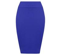 Hamishkane® Ladies Skirts Elasticated Waist, Plain Summer Pencil Skirt for Women UK, Casual Soft Bodycon Tube Midi Skirts for Women UK - High Waist Stretchy Jersey Midi Skirt Royal Blue