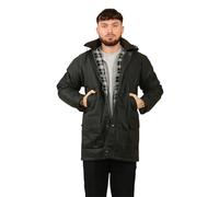Hamishkane® Men’s Padded Wax Jacket Rainproof Cotton Quilted Jacket, Mens Waterproof Jackets With Hood Casual Sportwear Winter Coat - Hiking Hunting Country Wear Fishing Jackets for Men UK