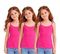 Hamishkane® Pack of 3 Tank Tops for Girls Kids, Spaghetti Straps Solid Vests Cami Top, Base Layer Kids Lightweight Sleeveless Camisole Summer Vest Tops, Girls Clothes Strappy Tank Top 5-13 Years