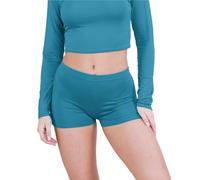 Hamishkane® Stretchy Mini Running Shorts Womens, Versatile Slim Fit Gym Shorts for Women UK, Soft & Comfortable Hot Pants Design for Summer Dance, Club, Gym, Cycling & Casual Wear Teal