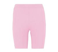 Hamishkane® Women Ribbed Cycling Shorts, Stretchy Elasticated Waist Running Yoga Gym Shorts, Casual Slim Fit Summer Hot Pants, Stylish Women Activewear Rose Pink