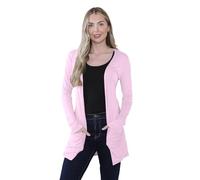Hamishkane® Women's Cardigans - Elegant and Comfortable Long Sleeve Open Collared Maxi Boyfriend Cardigans for Women UK with Pockets - Ideal Lightweight Summer Cardigans for Women UK Baby Pink