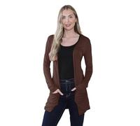 Hamishkane® Women's Cardigans - Elegant and Comfortable Long Sleeve Open Collared Maxi Boyfriend Cardigans for Women UK with Pockets - Ideal Lightweight Summer Cardigans for Women UK Brown