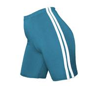 Hamishkane® Womens Double Side Stripe Elasticated Waist Cycling Shorts Women Activewear Stretchy Yoga Fitness Gym Shorts, Summer Sports Skinny Hot Pants Teal