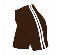 Hamishkane® Womens Double Side Stripe Elasticated Waist Cycling Shorts Women Activewear Stretchy Yoga Fitness Gym Shorts, Summer Sports Skinny Hot Pants Brown