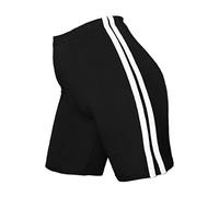 Hamishkane® Womens Double Side Stripe Elasticated Waist Cycling Shorts Women Activewear Stretchy Yoga Fitness Gym Shorts, Summer Sports Skinny Hot Pants Black