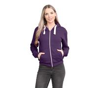 Hamishkane® Womens Fleece Jackets Full Zip up With Pockets, Long Sleeves Plain Hoodies Warm Fleece Zip up Hoodie Women for Autumn and Winters, Solid Colors Fleece Jacket Women 8-22 Purple