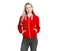 Hamishkane® Womens Fleece Jackets Full Zip up With Pockets, Long Sleeves Plain Hoodies Warm Fleece Zip up Hoodie Women for Autumn and Winters, Solid Colors Fleece Jacket Women 8-22 Red