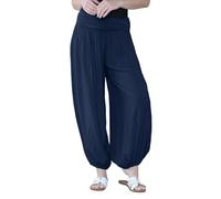 Hamishkane® Women's Italian Baggy Harem Alibaba Pants Trousers Comfortable & Stylish Loose Fit Harem Trousers for Women UK | Perfect Summer Trousers for Women UK Navy
