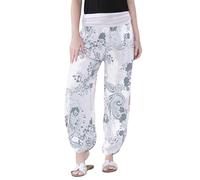 Hamishkane® Women's Italian Paisley Print Baggy Harem Alibaba Pants Trousers Comfortable & Stylish Loose Fit Harem Trousers for Women UK | Fashionable Summer Trousers for Women