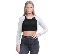 Hamishkane® Women's Long Sleeve Shrug - Stylish Shiny Lurex Bolero Shrug for Women - Cropped Cardigan Great for Dressy Occasions and Casual Outfits White