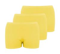 Hamishkane® Womens Mini Shorts, Pack of 3 Stretchy Hotpants, Elastic Waist Slim Fit Micro Shorts, Plain Summer Yoga Pants for Women, Ideal for Dance, Club & Ladies Gym Wear Yellow