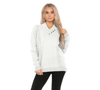 Hamishkane® Womens V Neck Jumper Shawn Collar 4 Button Top, Chunky Knit Jumper Women Long Sleeve Winter Sweater, Ladies V Neck Jumpers UK - Casual Knitted Pullover Women Top Cream