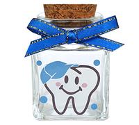HAMIUERS Baby Tooth Box, Tooth Fairy Box for Lost Teeth, Glass Tooth Holders for Kids First Teeth Keepsake Box Gifts for Baby - Boy