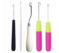 HAMIYELL Pack of 5 Different Sizes Latch Hook Crochet Needle Hook Tools for Braid Hair, Scarf Carpet Making and Other Crafts