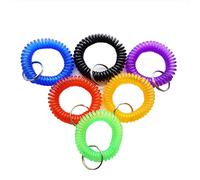 HAMIYELL Pack of 6 Colorful Spring Spiral Wrist Coil Key Chain, Wristband Key Ring