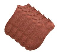 Hamjax Womens Invisible Socks Casual Low Cut Ankle Socks, 5 Pairs, Rust Red