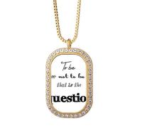 hamlet to be or not to be Necklace Pendant Diamond Crystal Golden Jewelry