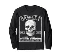Hamlet, William Shakespeare 1601 Tour Merch, Skull Design Long Sleeve T-Shirt