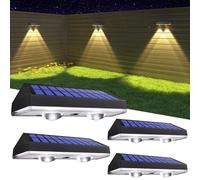 HAMLITE Solar Fence Lights Outdoor Garden: Solar Wall Lights Outdoor Waterproof - Solar Powered Garden Fence Lights 3 Color Modes for Deck Patio Decking Gate Yard Decoration 4-Pack