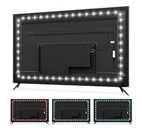 Hamlite TV LED Backlight, 11.5Ft USB LED Strip Lights RGBW 6500K Pure Daylight White for 50-55 inch TV Bias Lighting with RF Remote Control, 18 Colors 10 Scenes Modes, Dimmable